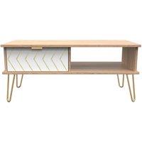 Ready Assembled 2 U Fuji 1 Drawer Coffee Table (Ready Assembled) in Off-White