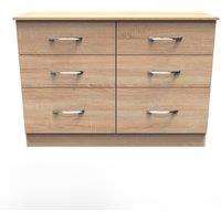 Ready Assembled 2 U Hampshire 6 Drawer Wide Chest (Ready Assembled) in Light Oak