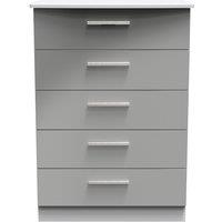 Ready Assembled 2 U Harrow 5 Drawer Chest (Ready Assembled) in Grey