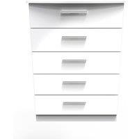 Ready Assembled 2 U Harrow 5 Drawer Chest (Ready Assembled) in White