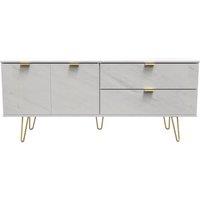 Ready Assembled 2 U Fuji 2 Drawer 2 Door Wide Sideboard (Ready Assembled) in Off-White