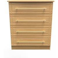 Ready Assembled 2 U Hereford 4 Drawer Chest (Ready Assembled) in Light Oak