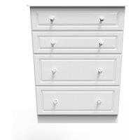 Ready Assembled 2 U Stratford 4 Drawer Deep Chest (Ready Assembled) in White
