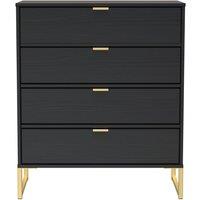 Ready Assembled 2 U Madrid 4 Drawer Chest (Ready Assembled) in Black