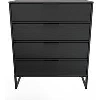 Ready Assembled 2 U Madrid 4 Drawer Chest (Ready Assembled) in Black