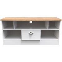 Ready Assembled 2 U Albert 1 Drawer TV & Media Unit (Ready Assembled) in White
