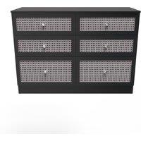 Ready Assembled 2 U Cairo 6 Drawer Wide Chest (Ready Assembled) in Black
