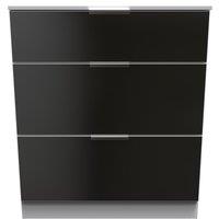 Ready Assembled 2 U Poole 3 Drawer Deep Chest (Ready Assembled) in Black