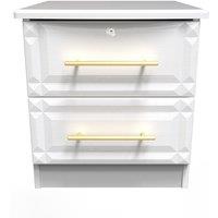 Ready Assembled 2 U Hereford 2 Drawer Bedside Cab(Ready Assembled) in White
