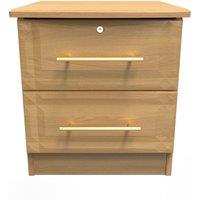 Ready Assembled 2 U Hereford 2 Drawer Bedside Cab(Ready Assembled) in Light Oak