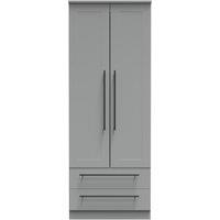 Ready Assembled 2 U Howard 2 Door 2 Drawer Wardrobe (Ready Assembled) in Dark Grey