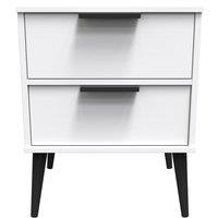 Ready Assembled 2 U Fuji 2 Drawer Bedside Cab(Ready Assembled) in White