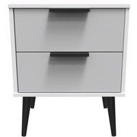 Ready Assembled 2 U Fuji 2 Drawer Bedside Cab(Ready Assembled) in Mid Grey