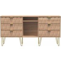 Ready Assembled 2 U Dallas 6 Drawer Sideboard (Ready Assembled) in Light Oak