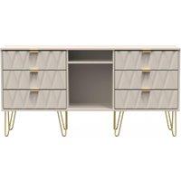 Ready Assembled 2 U Dallas 6 Drawer Sideboard (Ready Assembled) in Taupe