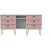 Ready Assembled 2 U Dallas 6 Drawer Sideboard (Ready Assembled) in Dusty Pink