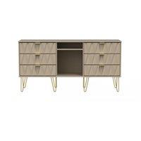 Ready Assembled 2 U Dallas 6 Drawer Sideboard (Ready Assembled) in Light Brown