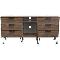 Ready Assembled 2 U Fuji 6 Drawer Sideboard (Ready Assembled) in Dark Brown