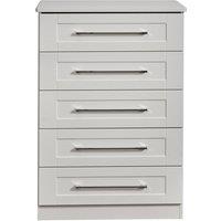 Ready Assembled 2 U Ripon 5 Drawer Chest (Ready Assembled) in Light Grey