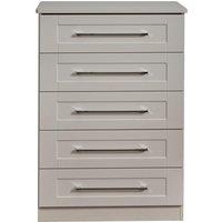 Ready Assembled 2 U Ripon 5 Drawer Chest (Ready Assembled) in Taupe