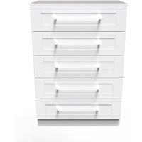 Ready Assembled 2 U Ripon 5 Drawer Chest (Ready Assembled) in White