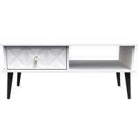 Ready Assembled 2 U Toledo 1 Drawer Coffee Table (Ready Assembled) in White