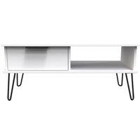 Ready Assembled 2 U Fuji 1 Drawer Coffee Table (Ready Assembled) in White
