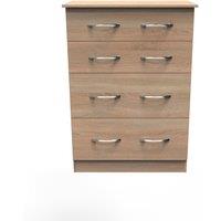 Ready Assembled 2 U Hampshire 4 Drawer Deep Chest (Ready Assembled) in Light Oak