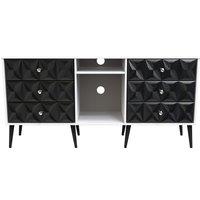 Ready Assembled 2 U Toledo 6 Drawer Sideboard (Ready Assembled) in True Black
