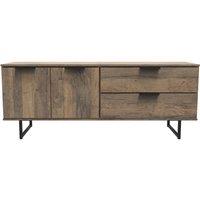 Ready Assembled 2 U Fuji 2 Drawer 2 Door Wide Sideboard (Ready Assembled) in Dark Brown