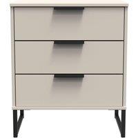 Ready Assembled 2 U Fuji 3 Drawer Chest (Ready Assembled) in Taupe