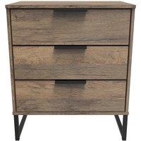 Ready Assembled 2 U Fuji 3 Drawer Chest (Ready Assembled) in Dark Brown