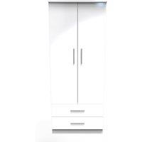 Ready Assembled 2 U Harrow 2 Door 2 Drawer Wardrobe (Ready Assembled) in White