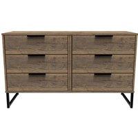 Ready Assembled 2 U Fuji 6 Drawer Chest (Ready Assembled) in Dark Brown