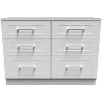 Ready Assembled 2 U Ripon 6 Drawer Wide Chest (Ready Assembled) in White