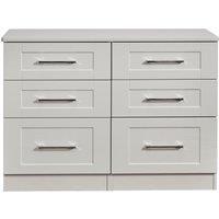 Ready Assembled 2 U Ripon 6 Drawer Wide Chest (Ready Assembled) in Light Grey