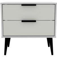 Ready Assembled 2 U Fuji 2 Drawer Side Table (Ready Assembled) in Mid Grey