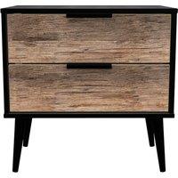 Ready Assembled 2 U Fuji 2 Drawer Side Table (Ready Assembled) in Walnut