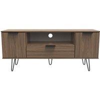 Ready Assembled 2 U Fuji 2 Door 1 Drawer Wide TV Unit (Ready Assembled) in Dark Brown