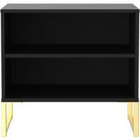 Ready Assembled 2 U Madrid Double Open Unit (Ready Assembled) in Black