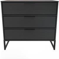 Ready Assembled 2 U Madrid 3 Drawer Chest (Ready Assembled) in Black
