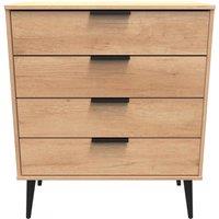 Ready Assembled 2 U Fuji 4 Drawer Chest (Ready Assembled) in Natural