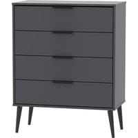 Ready Assembled 2 U Fuji 4 Drawer Chest (Ready Assembled) in Dark Grey