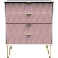 Ready Assembled 2 U Dallas 4 Drawer Chest (Ready Assembled) in Dusty Pink