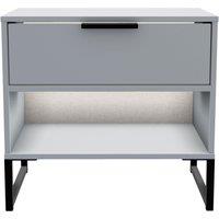 Ready Assembled 2 U Madrid 1 Drawer 1 Open Bedside (Ready Assembled) in Dark Grey
