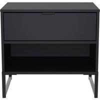 Ready Assembled 2 U Madrid 1 Drawer 1 Open Bedside (Ready Assembled) in Black