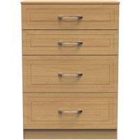 Ready Assembled 2 U Stafford 4 Drawer Deep Chest (Ready Assembled) in Natural