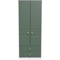 Ready Assembled 2 U Toledo 2 Door 2 Drawer Wardrobe (Ready Assembled) in Green