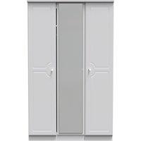 Ready Assembled 2 U Kendal Triple Mirror Wardrobe (Ready Assembled) in Off-White