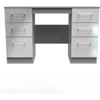 Ready Assembled 2 U Chester Double Pedestal Desk (Ready Assembled) in Dark Grey